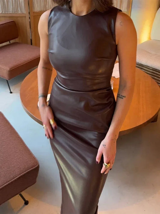 Party Elegant Maxi Dress - Brown