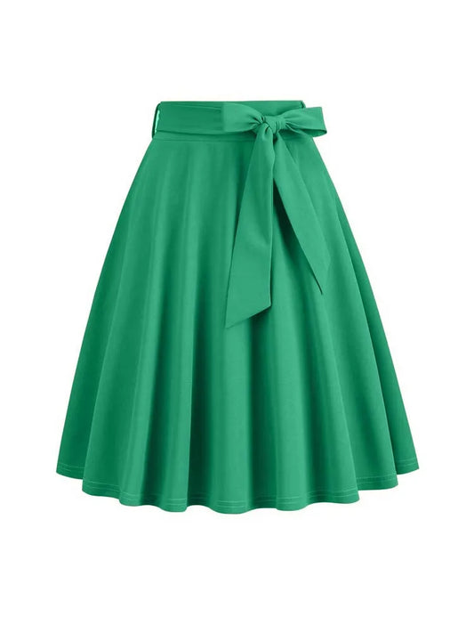 High Waist A Line Midi Skirt