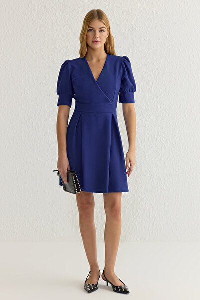 Saks Mini Dress with Pleated Waist Detail - Textured & Chic