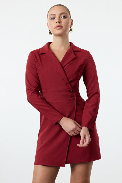 Dark Burgundy Jacket Mini Dress - Deep & Rich