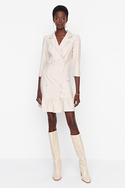 Ecru Jacket Dress - Neutral & Tailored