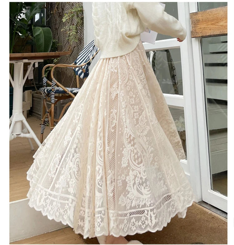 Boho Elegance Crochet Maxi Skirt