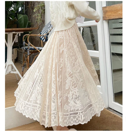 Boho Elegance Crochet Maxi Skirt