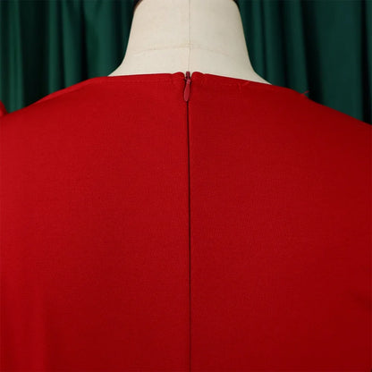 Elegant Beaded Sleeve Jumpsuit - Red