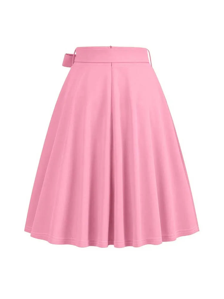 High Waist A Line Midi Skirt
