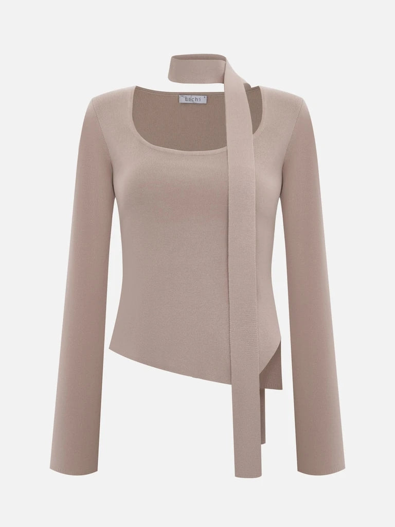 Ribbon Knitted Mini Skirt