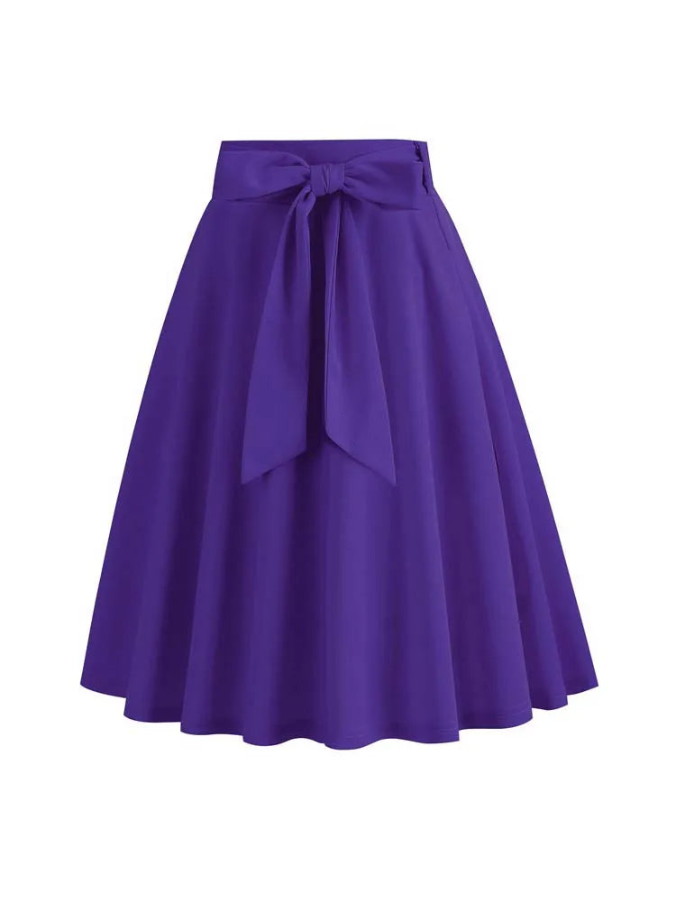 High Waist A Line Midi Skirt