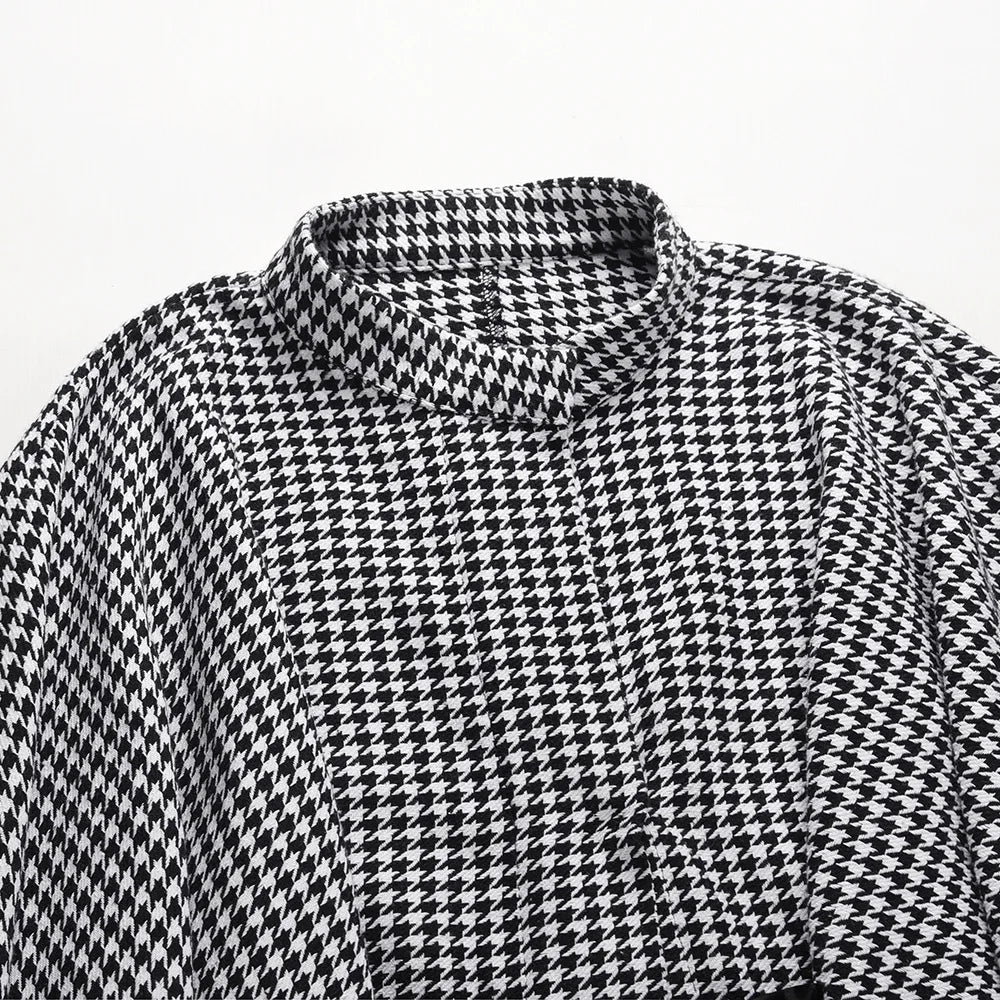 Luxury Plaid Cape Coat