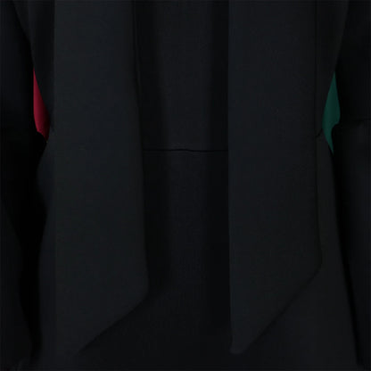 Elegant Bow Collar A Line Midi Dress - Black