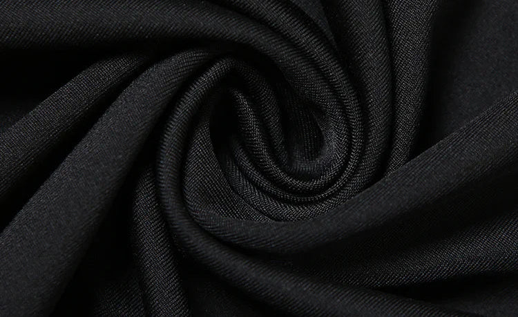 Deep V Neck Ruffled Maxi Dress - Black