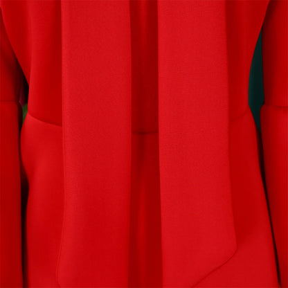 Elegant Bow Collar A Line Midi Dress - Red