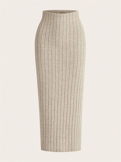 Ribbed Knit Pencil Skirt