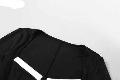 Square Collar Long Sleeve Playsuit