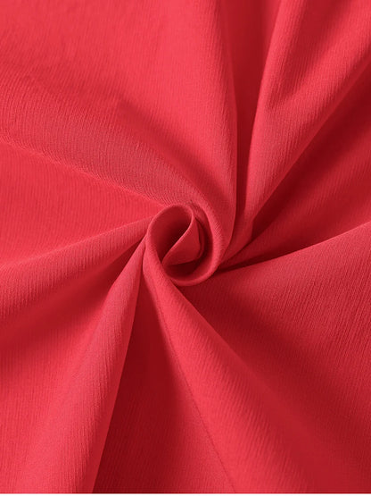 Elegant Backless Corset Midi Dress - Red