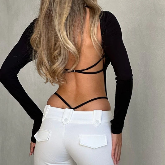 Backless Square-Neck Bodysuit