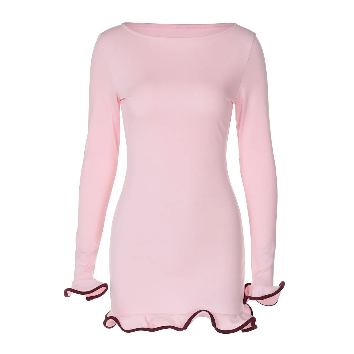 Elegant Pleated Mini Dress - Pink