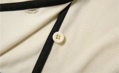 Ribbed Polo Neck 2-Piece Set Neck Top Mini Skirts