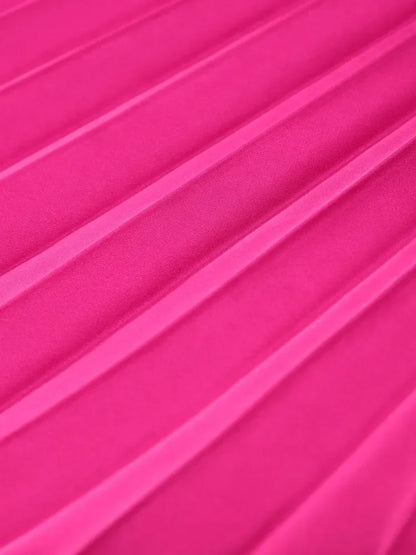 Elegant  Pleated A-Line Midi Dress