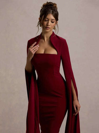 Sleeve Bodycon Midi Dress