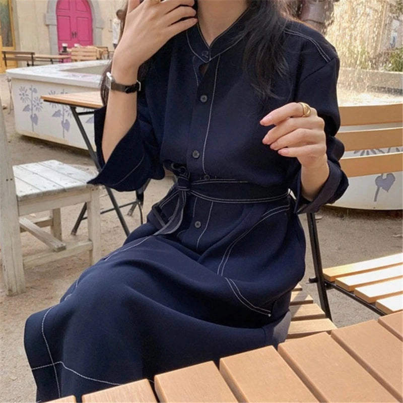 Single-Breasted Shirt Dress