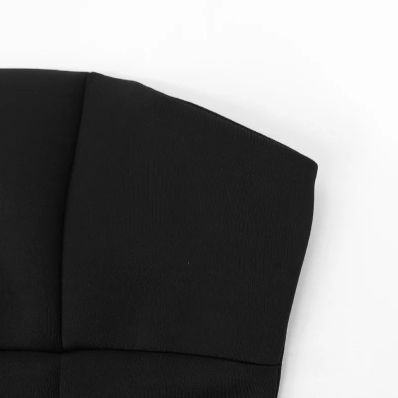 Elegant Strapless A-Line Mini Dress - Black