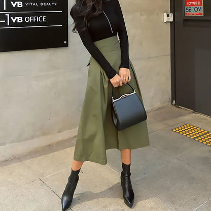 Loose and flowy umbrella Bow Skirt