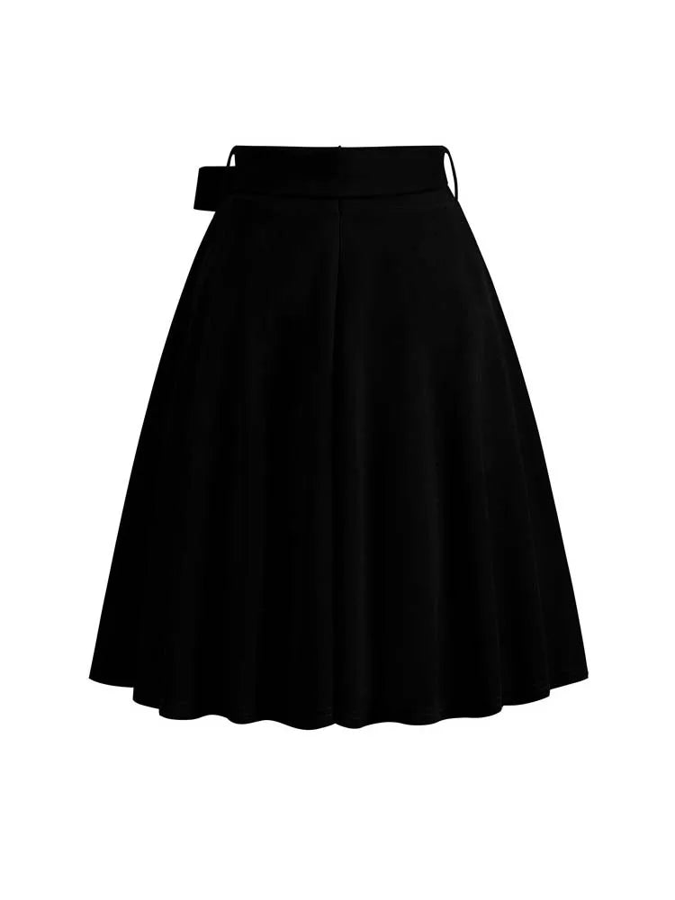 High Waist A Line Midi Skirt