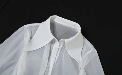 Summer Elegance Chiffon Shirt Dress