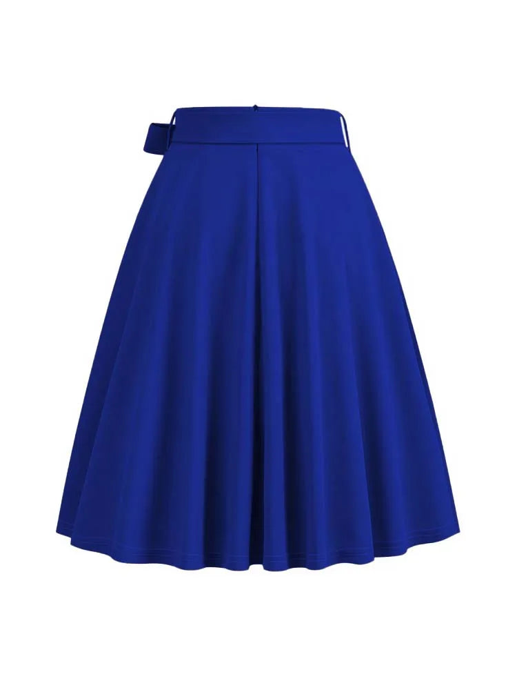 High Waist A Line Midi Skirt