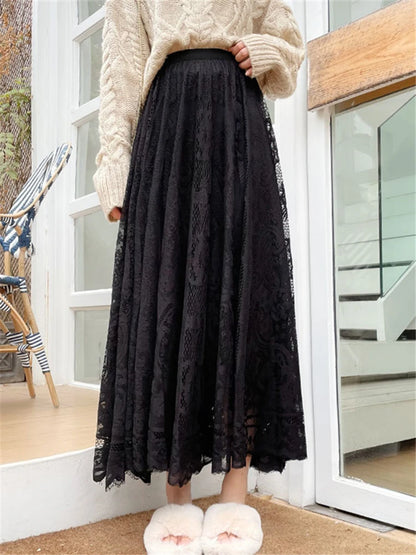 Boho Elegance Crochet Maxi Skirt