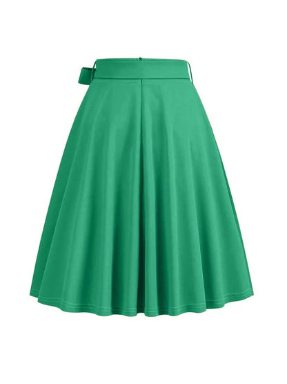 High Waist A Line Midi Skirt