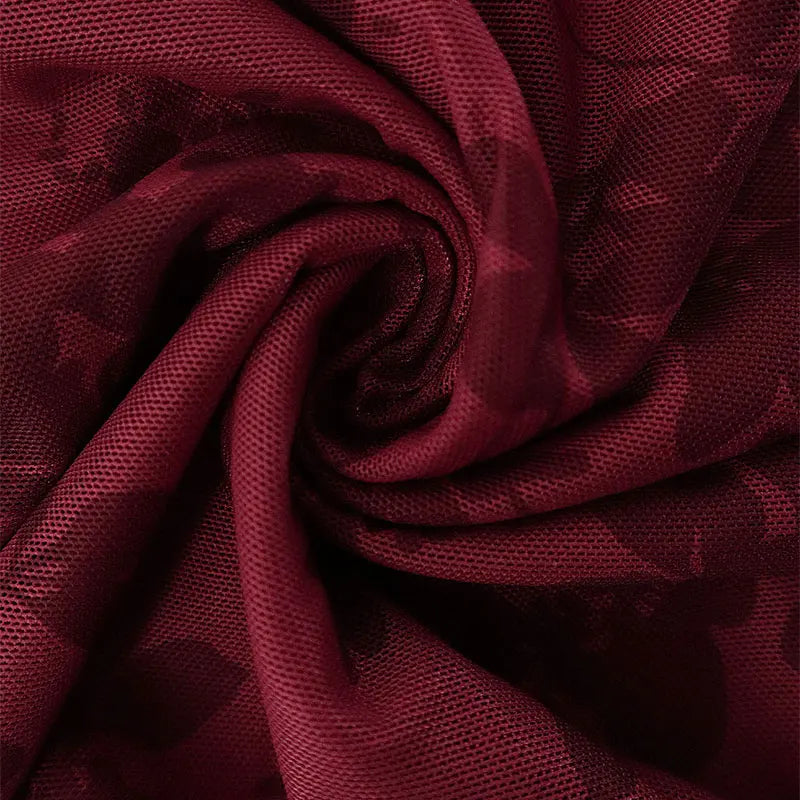 Wine Red Long Sleeve Mini Dress