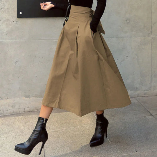 Loose and flowy umbrella Bow Skirt