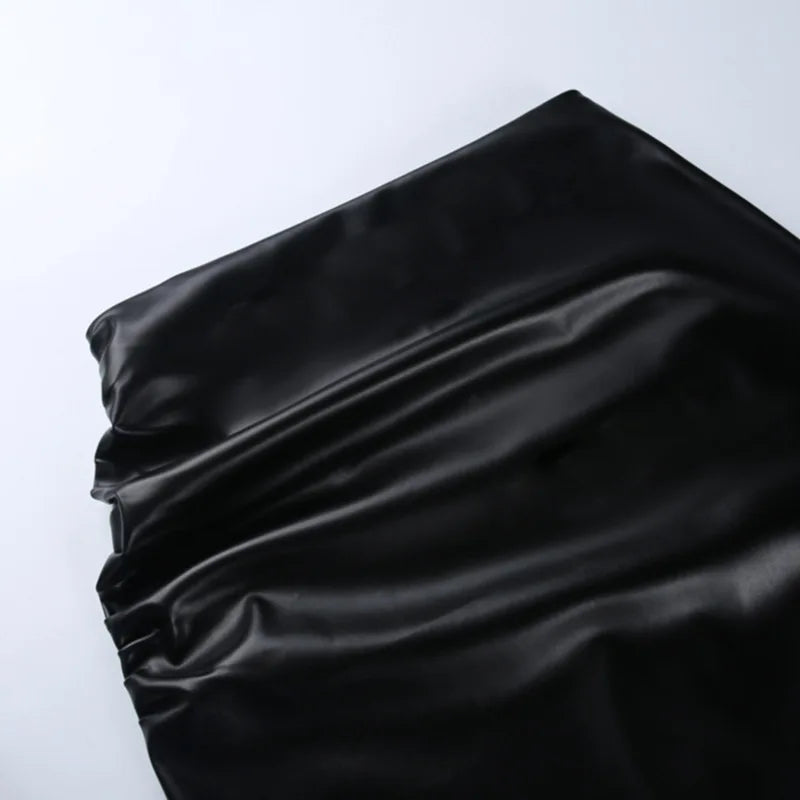 High Waist Leather Skirt