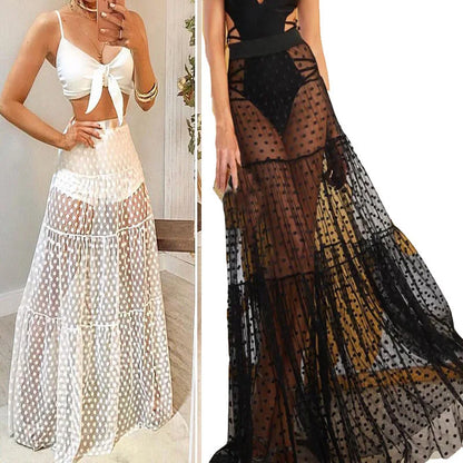 Floor Length Style  Mesh Maxi Skirt