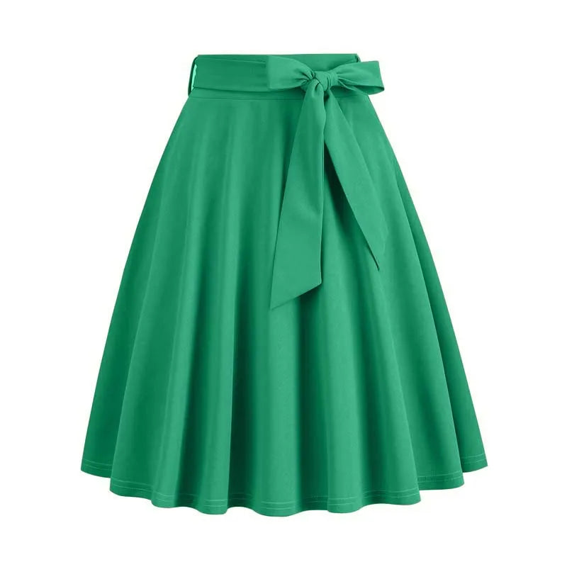 High Waist A Line Midi Skirt
