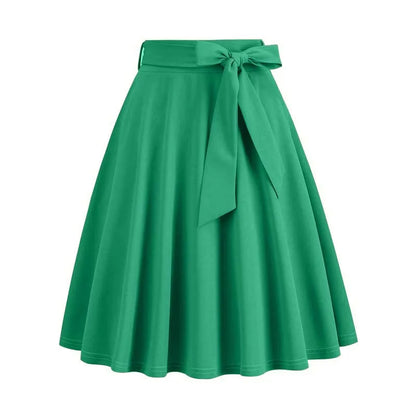 High Waist A Line Midi Skirt