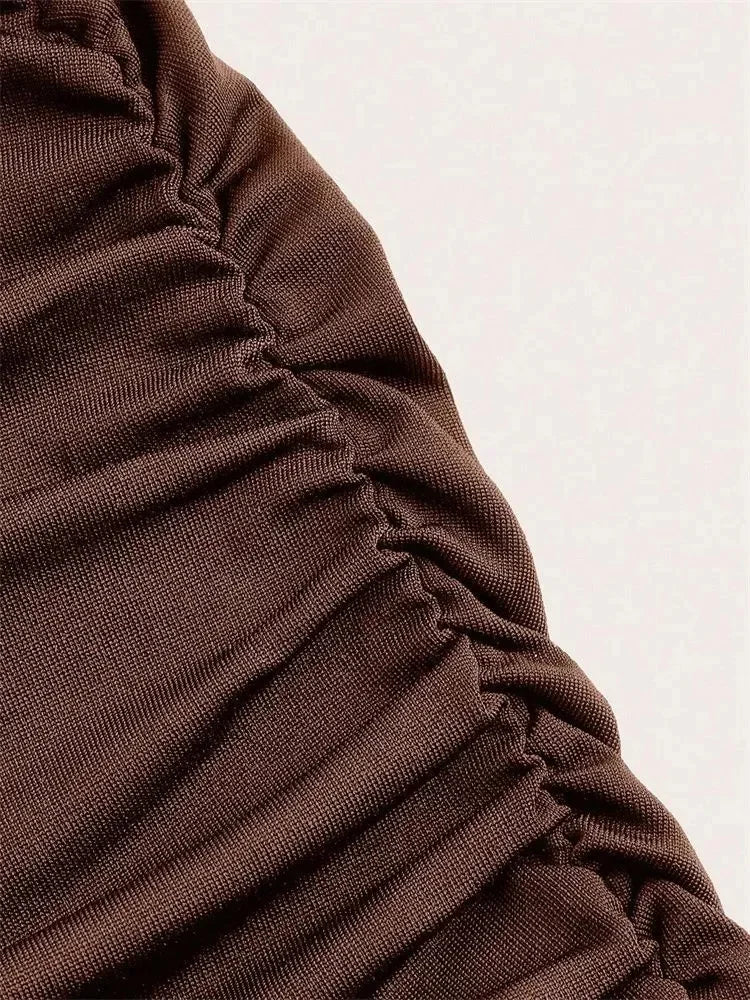 High Waist Ruched Mermaid Maxi Skirt