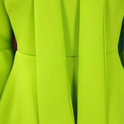 Elegant Bow Collar A Line Midi Dress - Green