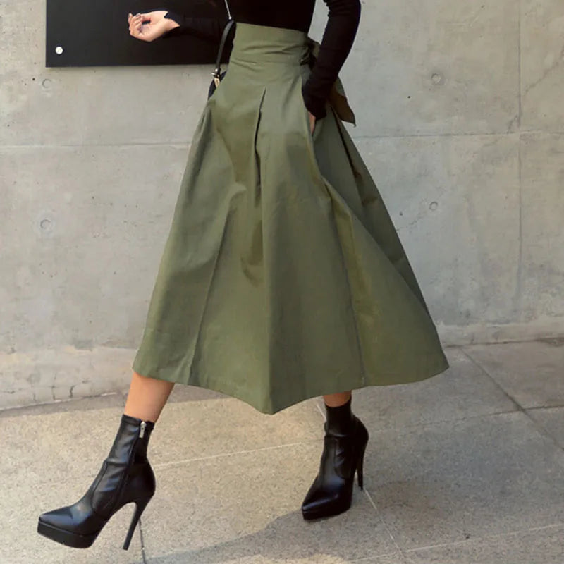 Loose and flowy umbrella Bow Skirt