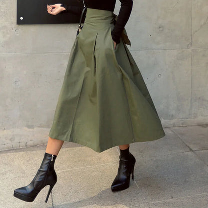 Loose and flowy umbrella Bow Skirt
