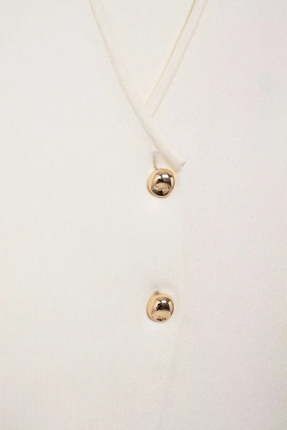 Knitted Vest & High-Waist Skirt Set - Beige Suit