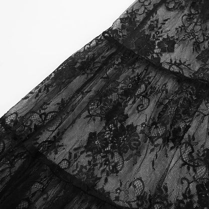 Dark Lace Perspective Maxi Skirt
