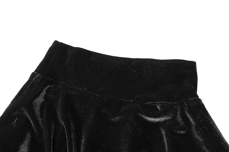 Velvet Long Sleeve Velvet Midi Dress - Green