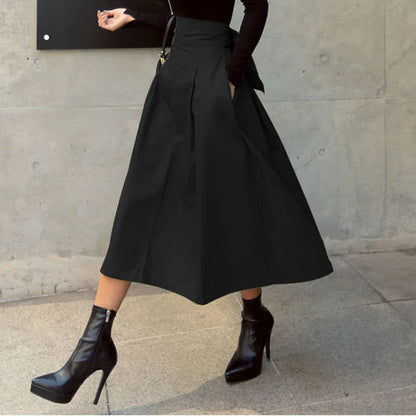 Loose and flowy umbrella Bow Skirt