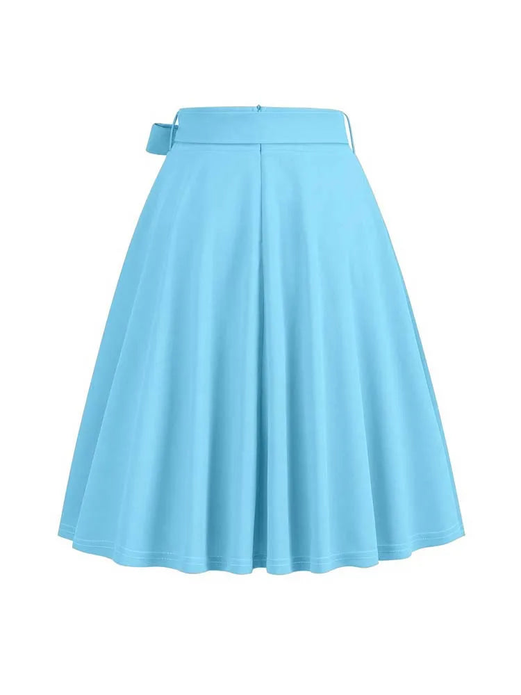 High Waist A Line Midi Skirt