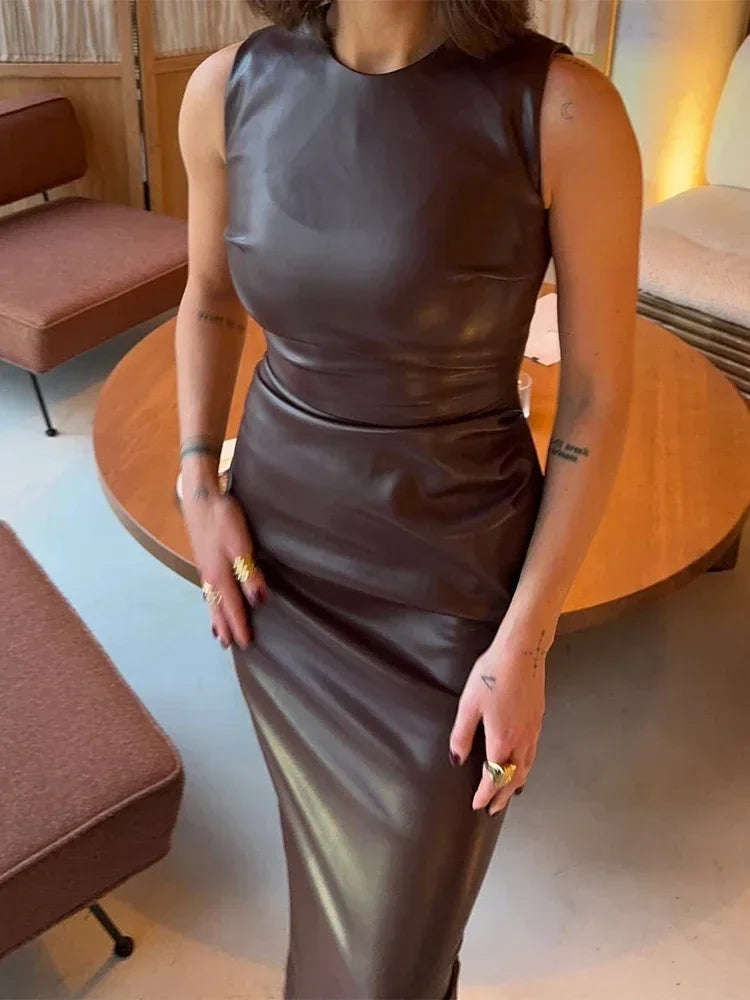 Party Elegant Maxi Dress - Brown