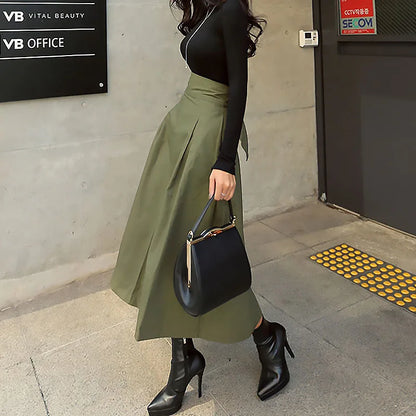 Loose and flowy umbrella Bow Skirt