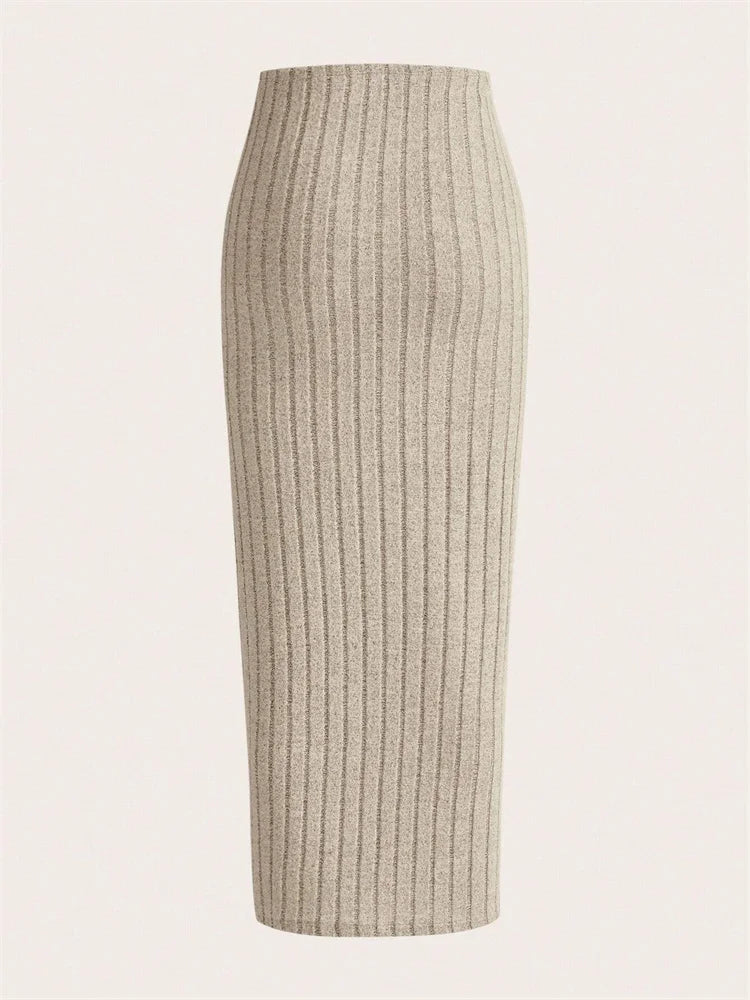 Ribbed Knit Pencil Skirt