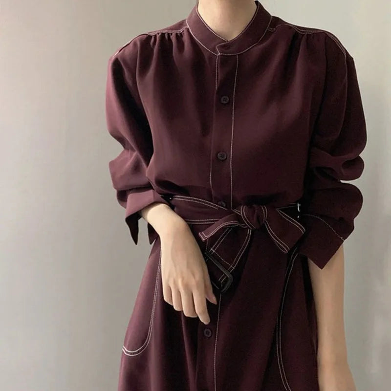 Single-Breasted Shirt Dress